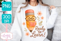 Cute back to school shirt PNG, Ready to learn sublimation Product Image 4