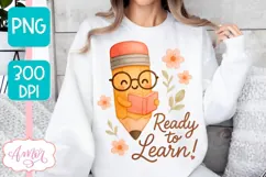 Cute back to school shirt PNG, Ready to learn sublimation Product Image 4