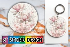 Blooming Bliss: Round Floral Water Keychain PNG Product Image 1
