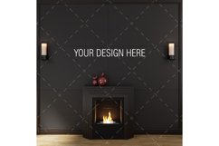 Black Wall Mockup, FFireplace Blank Wall, Empty Wall Product Image 1