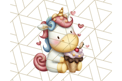 Cute Dessert Unicorn PNG Clipart with Cupcakes &amp; Candies Product Image 5