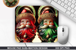 Santa Mouse Pad Sublimation, Christmas Mouse Pad PNG Design Product Image 1