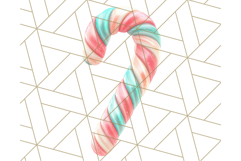 Coral and Aqua Christmas Clipart PNG, Pastel Holiday Art Product Image 5