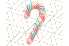Coral and Aqua Christmas Clipart PNG, Pastel Holiday Art Product Image 5