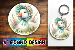 Heartfelt Keychain Circle PNG, Goose Product Image 1