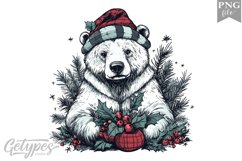 Christmas Bear Clipart Design - High Quality 300 Dpi Product Image 1