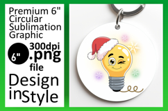 Whimsical Round Design Keychain PNG , Cute Christmas Product Image 1