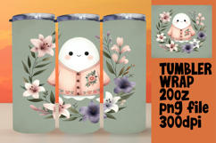 20oz Tumbler Design for Sublimation , Cute Ghost Product Image 1