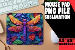 Bold Colorful Rainbow Wings Mouse Pad, Sublimation Product Image 1