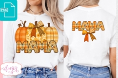 Fall Mama sublimation PNG, Fall shirt front and back PNG Product Image 1