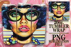 Melanin Majesty: Striped Pattern Tumbler Sublimation, 20oz Product Image 1