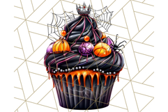 Halloween Cupcake PNG Clipart with Witch Hats and Ghosts Product Image 5