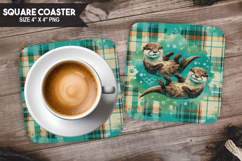 Cute Animals Square Coaster PNG Bundle, Digital Coaster Set Product Image 2