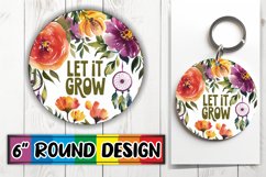 Radiant Circle Sublimation Keychain, Flower Quote Product Image 1