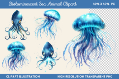 Bioluminescent Sea Animal Clipart PNG Product Image 1