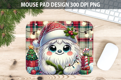Christmas Yeti Mouse Pad Sublimation - Animal PNG Desig Product Image 1