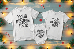 Christmas Family Matching Group Flat Lay T-Shirt Mockups Product Image 1