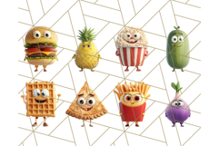 Cute Food PNG Clipart, 3D Kawaii Characters Product Image 4