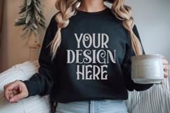 Christmas Gildan 18000 Black Crewneck Sweatshirt Mocku Product Image 1