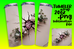 GLAMOROUS 20oz Tumbler Template , 3D Heart Product Image 1