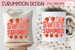 Sweet Summer T-shirt sublimation design, Strawberry shirt Product Image 4