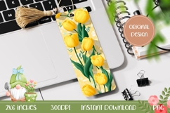 Printable Yellow Tulips Bookmark, Flowers Bookmark Print Product Image 1