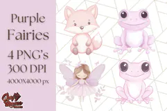 Pastel Purple Fairy Garden Clipart Enchanted Cottagecore Png Product Image 1