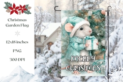 Merry Christmas Garden Flag, Christmas Animals Sublimation Product Image 1