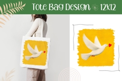 Dove of Peace Illustration, Peace Tote Bag Template Product Image 1
