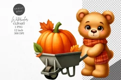 Autumn clipart, Teddy bear clipart, Teddy clipart Product Image 1