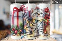 Christmas Cat Tumbler Wrap - Christmas Tumbler PNG Design Product Image 1