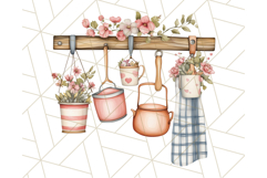 Cottagecore Kitchen Clipart, Vintage Country Floral Kitchen Product Image 5