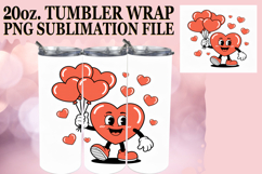 Sweet Sublimation 20oz tumbler wrap, Valenines Heart Product Image 1