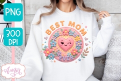 Best Mom Ever Sublimation Design embroidery style Product Image 2