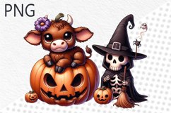 Halloween Cow Sublimation - Clipart PNG Design Product Image 1
