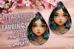 Stylish Teardrop Earrings Template PNG , Fairy Product Image 1