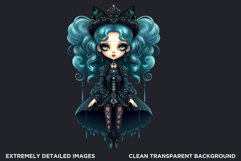 Cute Blue Gothic dolls Clipart PNG,Gothic girl sublimation Product Image 2