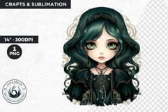 Victorian Gothic dolls Clipart PNG,Gothic girl sublimation Product Image 1