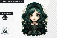 Victorian Gothic dolls Clipart PNG,Gothic girl sublimation Product Image 1