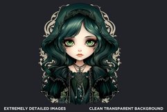 Victorian Gothic dolls Clipart PNG,Gothic girl sublimation Product Image 2