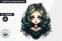 Victorian Gothic dolls Clipart PNG,Gothic girl sublimation Product Image 1