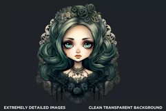 Victorian Gothic dolls Clipart PNG,Gothic girl sublimation Product Image 2
