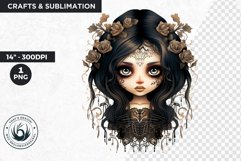 Victorian Gothic dolls Clipart PNG,Gothic girl sublimation Product Image 1