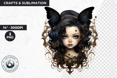 Victorian Gothic dolls Clipart PNG,Gothic girl sublimation Product Image 1