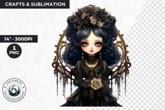 Victorian Gothic dolls Clipart PNG,Gothic girl sublimation Product Image 1