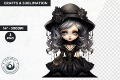 Victorian Gothic dolls Clipart PNG,Gothic girl sublimation Product Image 1