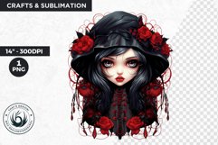 Victorian Gothic dolls Clipart PNG,Gothic girl sublimation Product Image 1