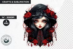 Victorian Gothic dolls Clipart PNG,Gothic girl sublimation Product Image 1