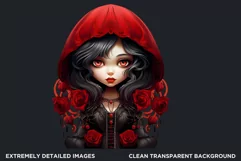 Victorian Gothic dolls Clipart PNG,Gothic girl sublimation Product Image 2