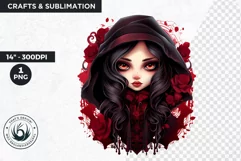 Victorian Gothic dolls Clipart PNG,Gothic girl sublimation Product Image 1